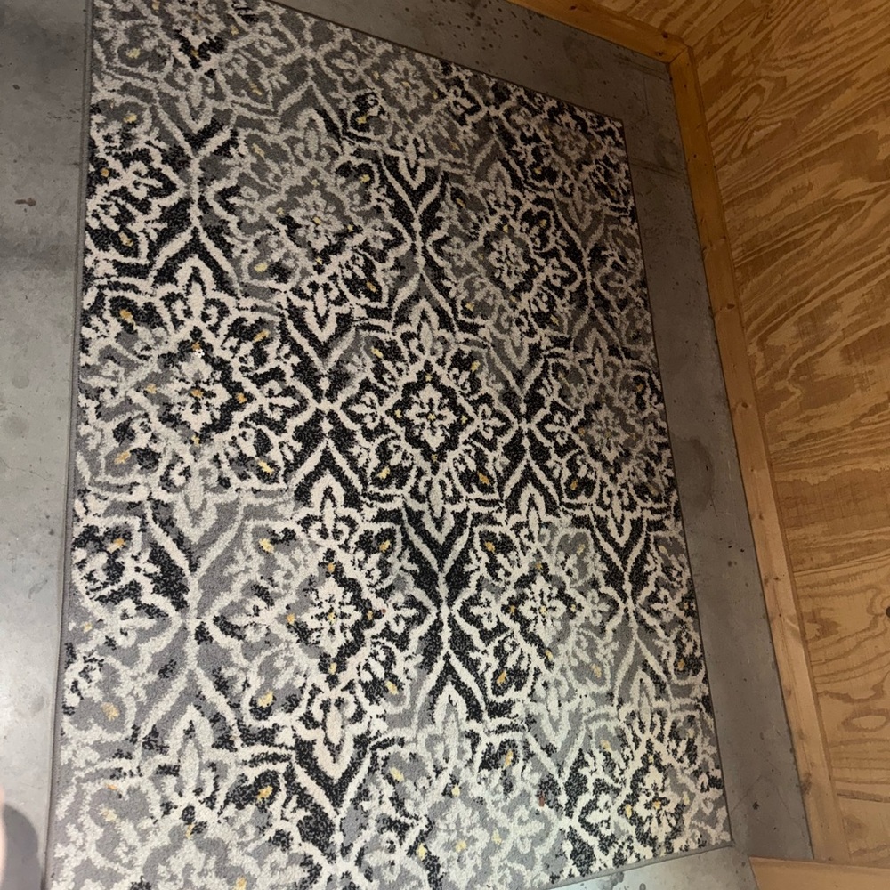 Gray and Black Patterned Area Rug - Picture 2 of 4